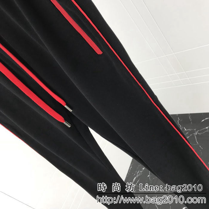 DＧ杜嘉班納 18秋冬KINGS POWER新款 紅黑拼色 男款純棉褲子 ydi1497